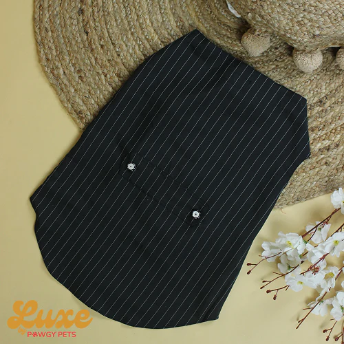 Pawgypets Luxe Stripe Bowtie Tuxedo for Dogs and Cats (Black) - Image 4