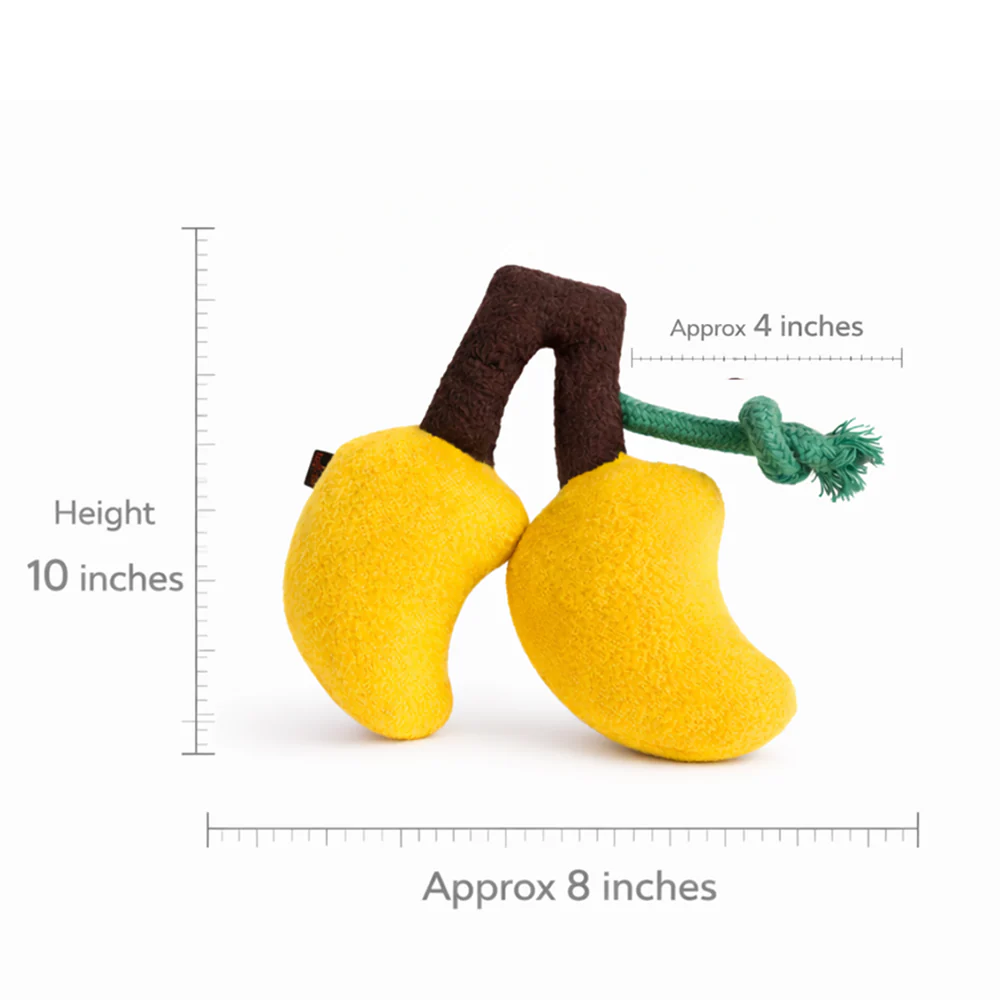 Pawgypets Mango Plush with Rope Toy for Dogs (Yellow) - Image 7