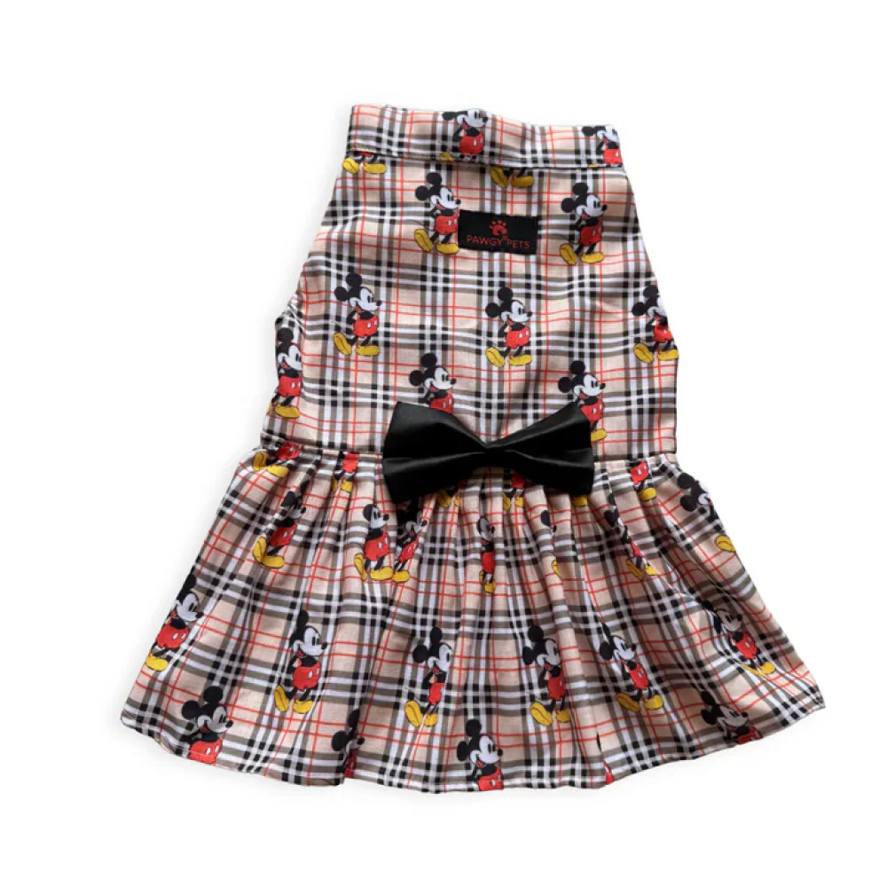 Pawgypets Mickey Check Dress for Dogs (Beige) - Image 5