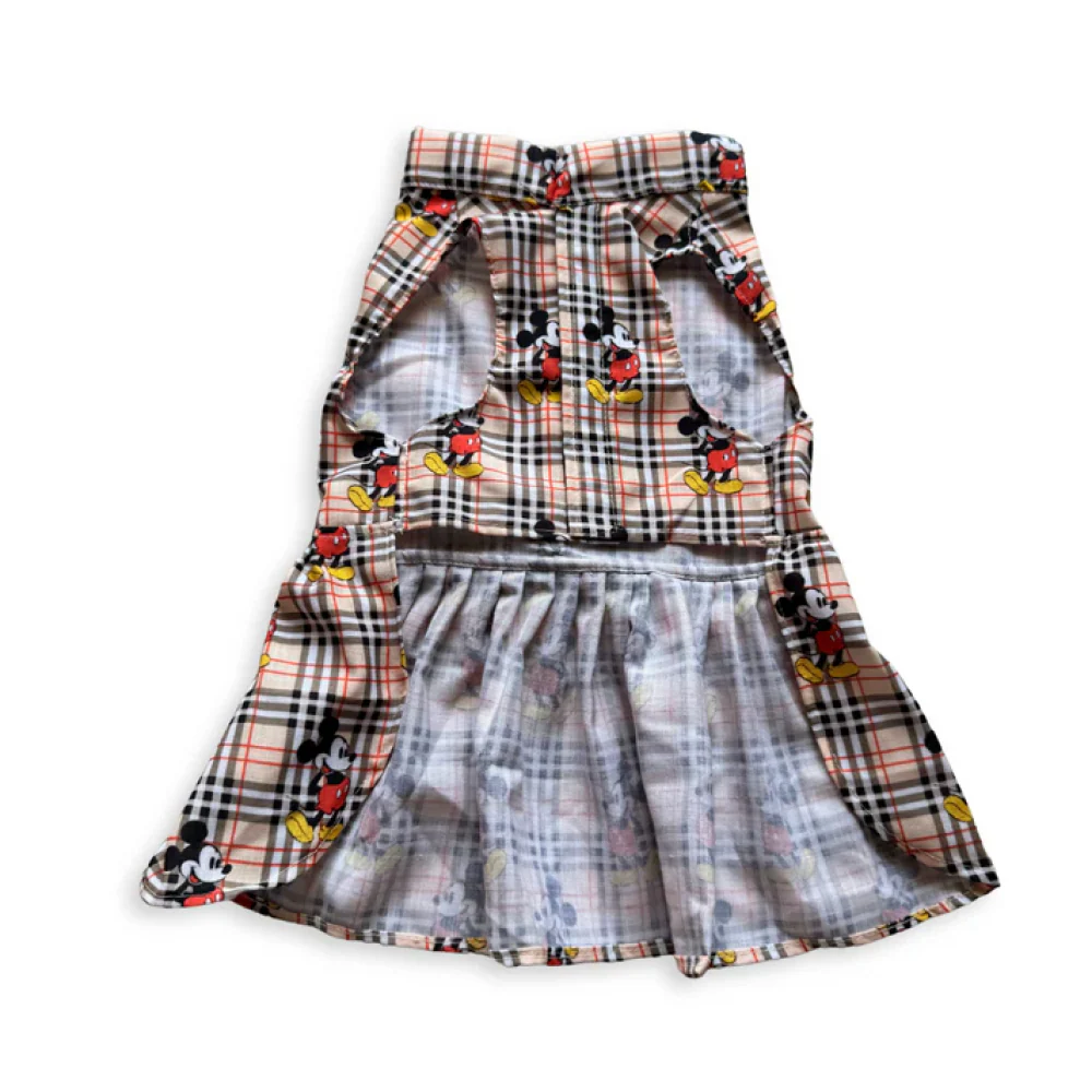 Pawgypets Mickey Check Dress for Dogs (Beige) - Image 6
