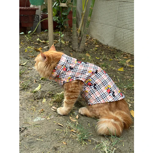 Pawgypets Mickey Check Sando for Cats (Beige) - Image 5