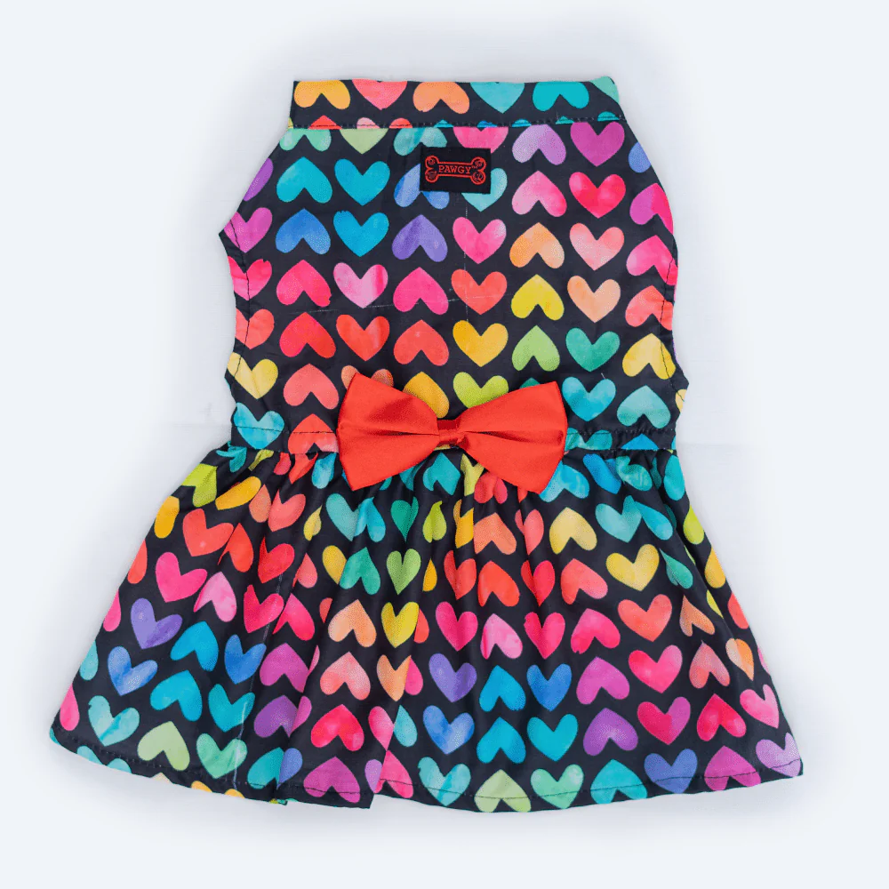 Pawgypets Multi Heart Casual Dress for Dogs and Cats - Image 2