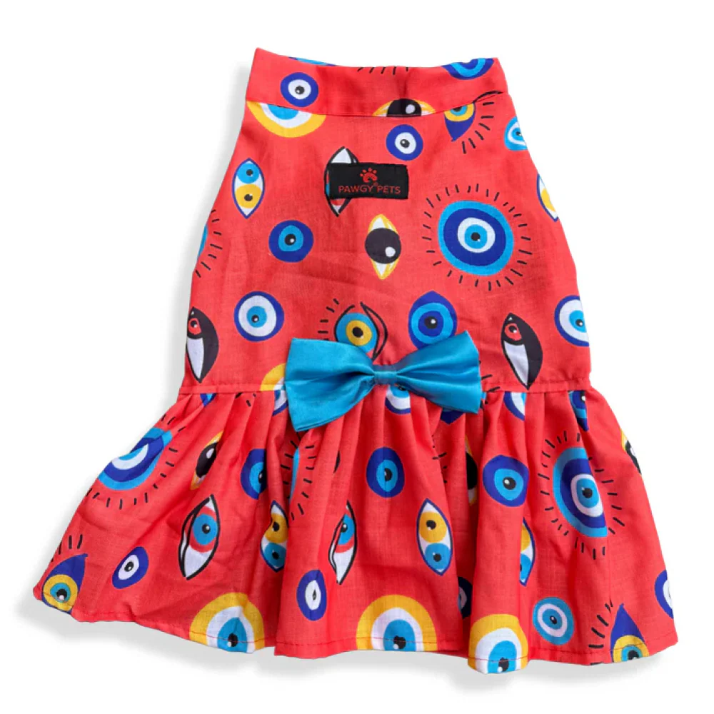 Pawgypets Nazar Na Lage Dress for Dogs (Red) - Image 3