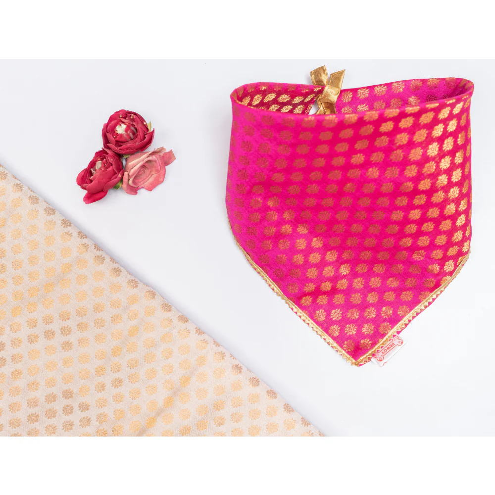 Pawgypets Occasion Wear Bandana for Dogs and Cats (Pink) - Image 2