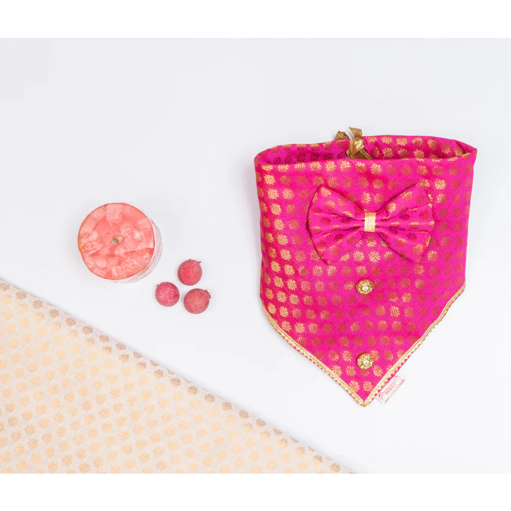 Pawgypets Occasion Wear Bow Bandana for Dogs and Cats (Pink) - Image 3