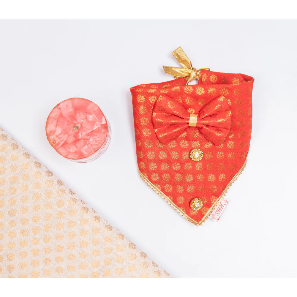 Pawgypets Occasion Wear Bow Bandana for Dogs and Cats (Red) - Image 4