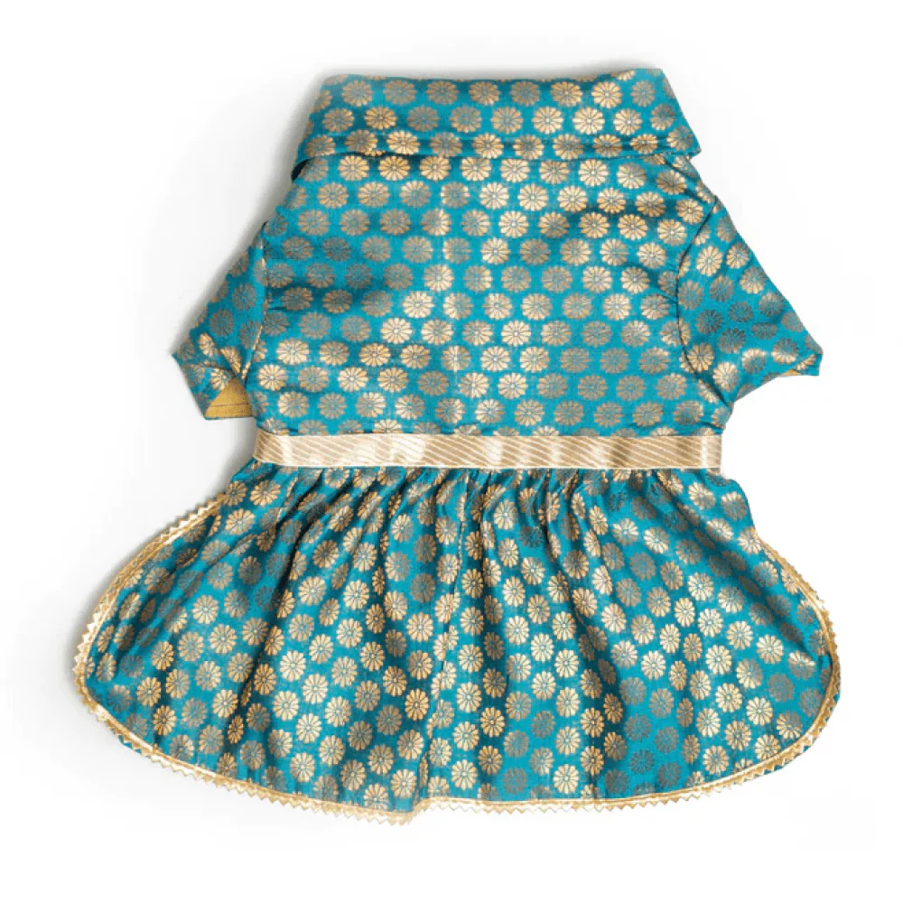 Pawgypets Occasion Wear Dress for Dogs and Cats (Blue) - Image 2
