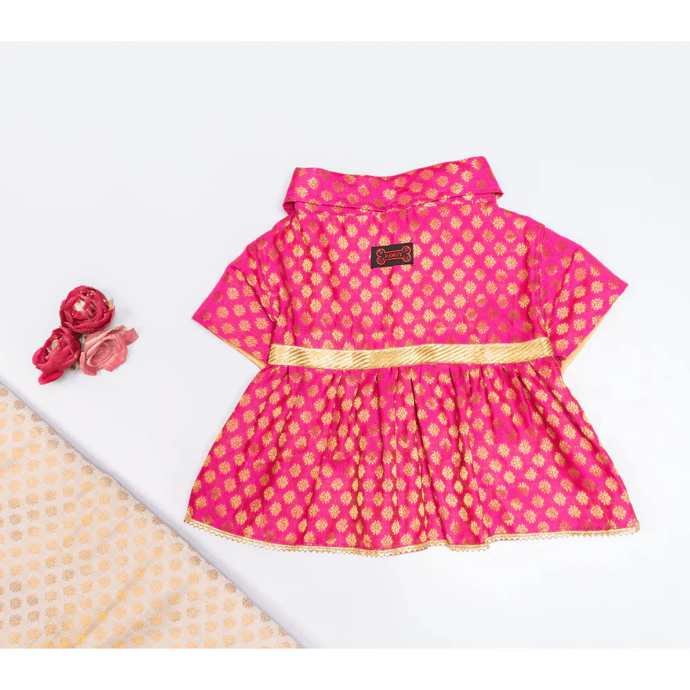 Pawgypets Occasion Wear Dress for Dogs and Cats (Pink) - Image 5
