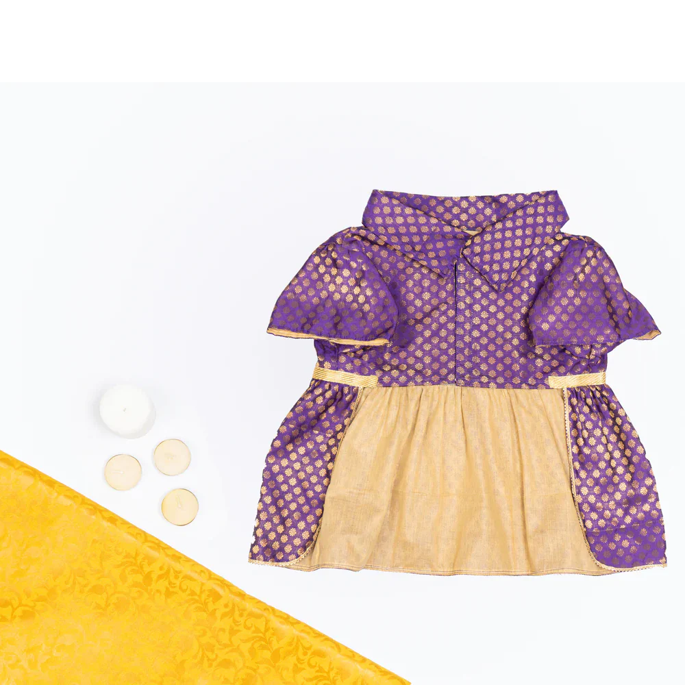 Pawgypets Occasion Wear Dress for Dogs and Cats (Purple) - Image 3
