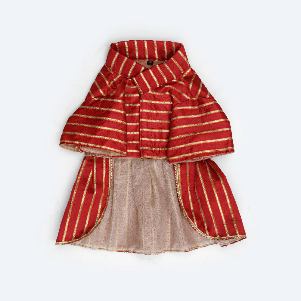Pawgypets Occasion Wear Gota Dress for Dogs and Cats (Red) - Image 2