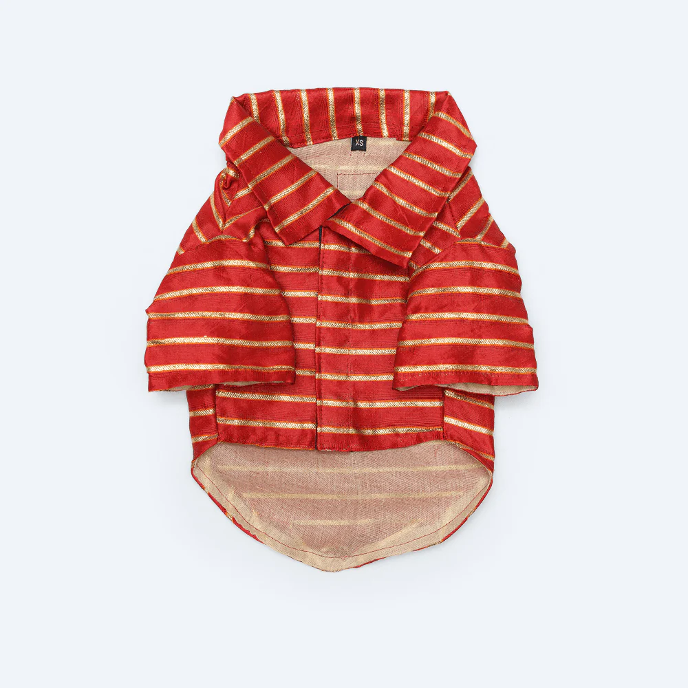Pawgypets Occasion Wear Gota Shirt for Dogs and Cats (Red) - Image 2