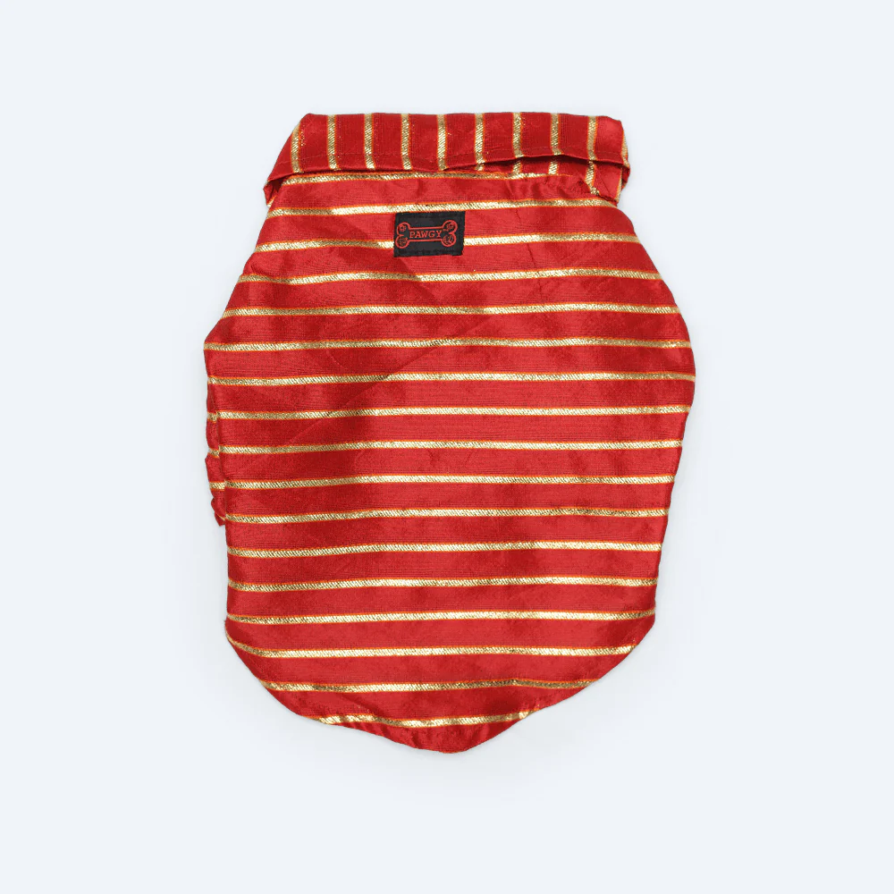 Pawgypets Occasion Wear Gota Shirt for Dogs and Cats (Red) - Image 3