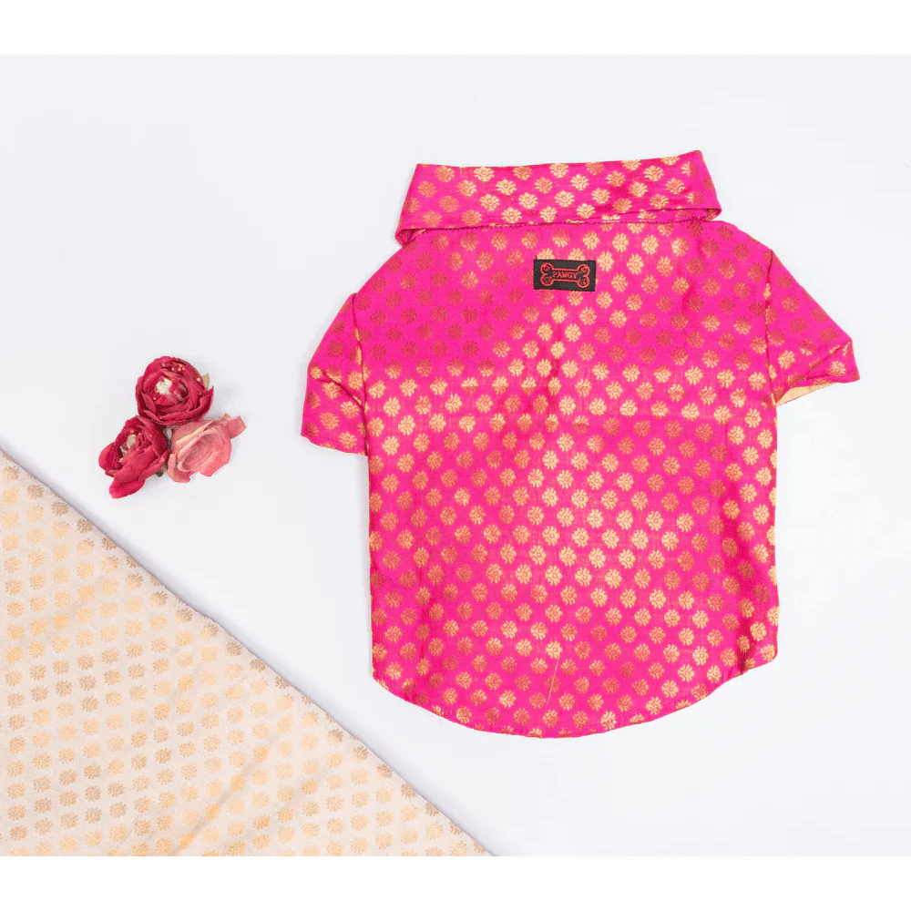 Pawgypets Occasion Wear Shirt for Dogs and Cats (Pink) - Image 2