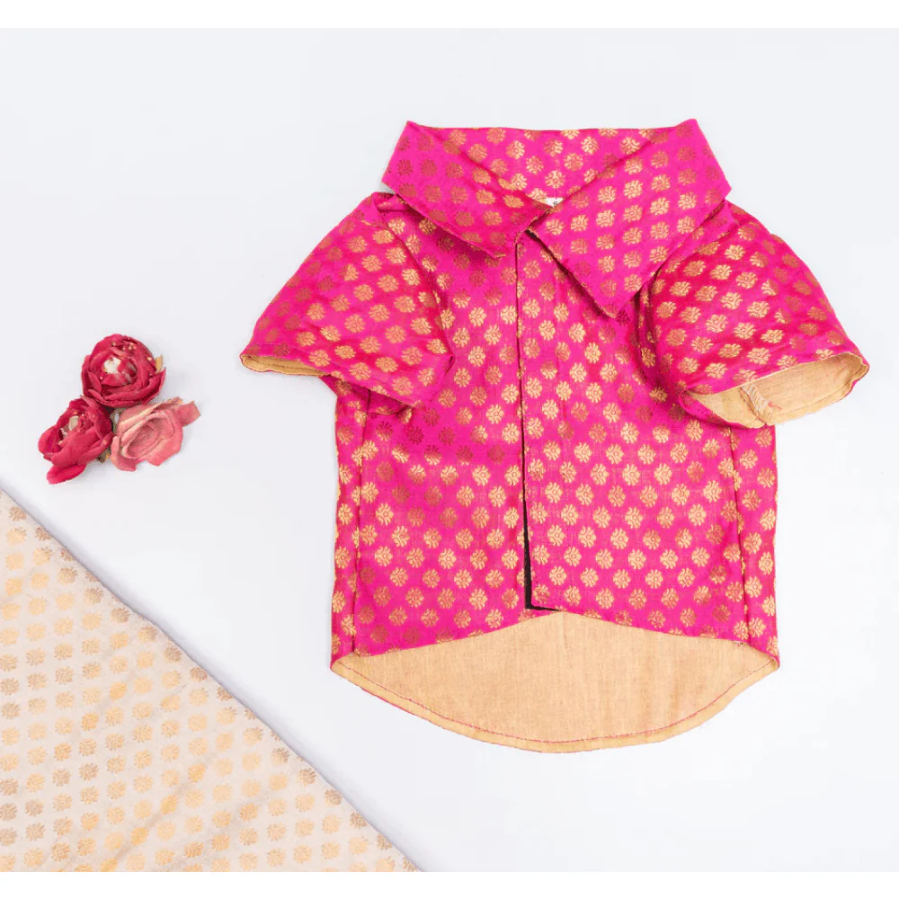 Pawgypets Occasion Wear Shirt for Dogs and Cats (Pink) - Image 3