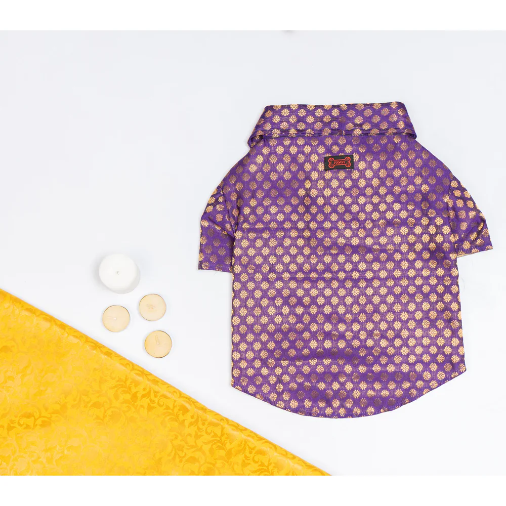 Pawgypets Occasion Wear Shirt for Dogs and Cats (Purple) - Image 4