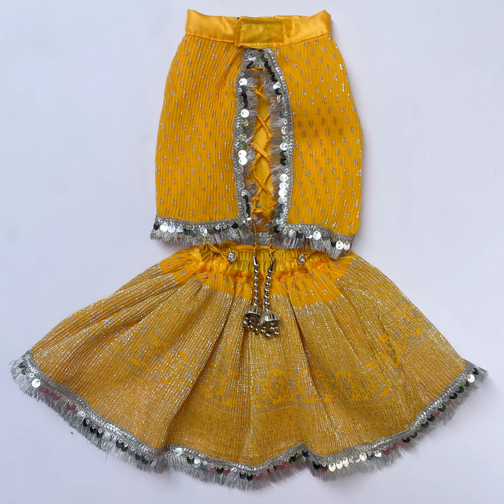 Pawgypets Pleaty Lehenga for Dogs and Cats (Yellow) - Image 2