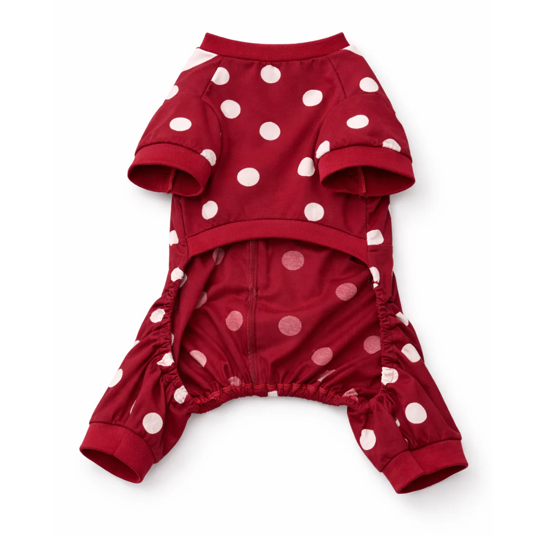 Pawgypets Polka Onesie Tshirt for Dogs (Maroon) - Image 4