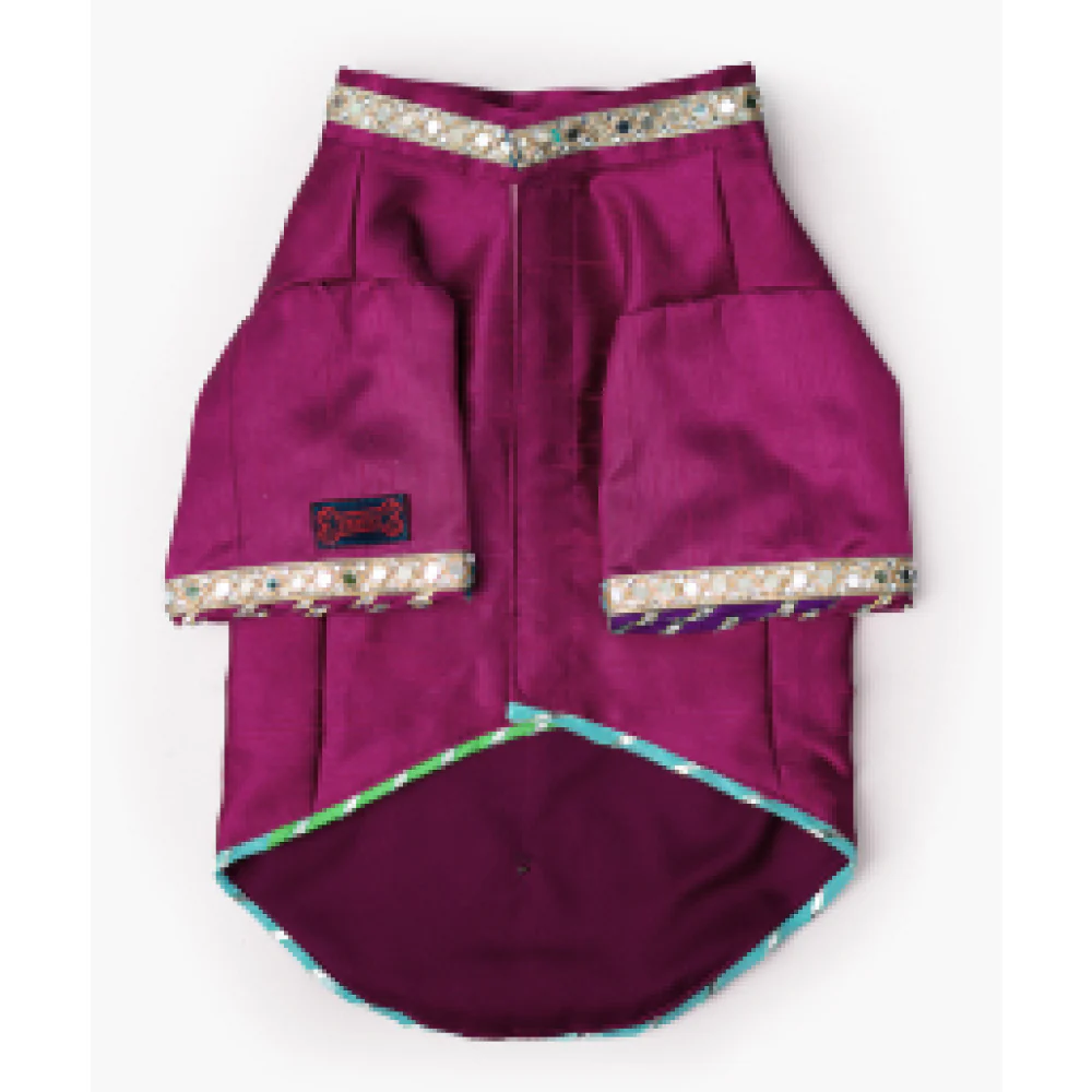 Pawgypets Raw Silk Sherwani for Dogs and Cats (Rani) - Image 5