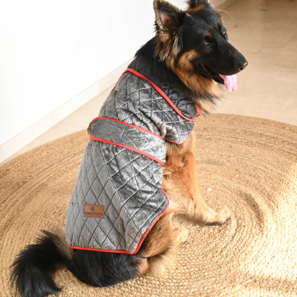 Pawgypets Reversible Quilted Jacket for Dogs and Cats (Grey/Red) - Image 5