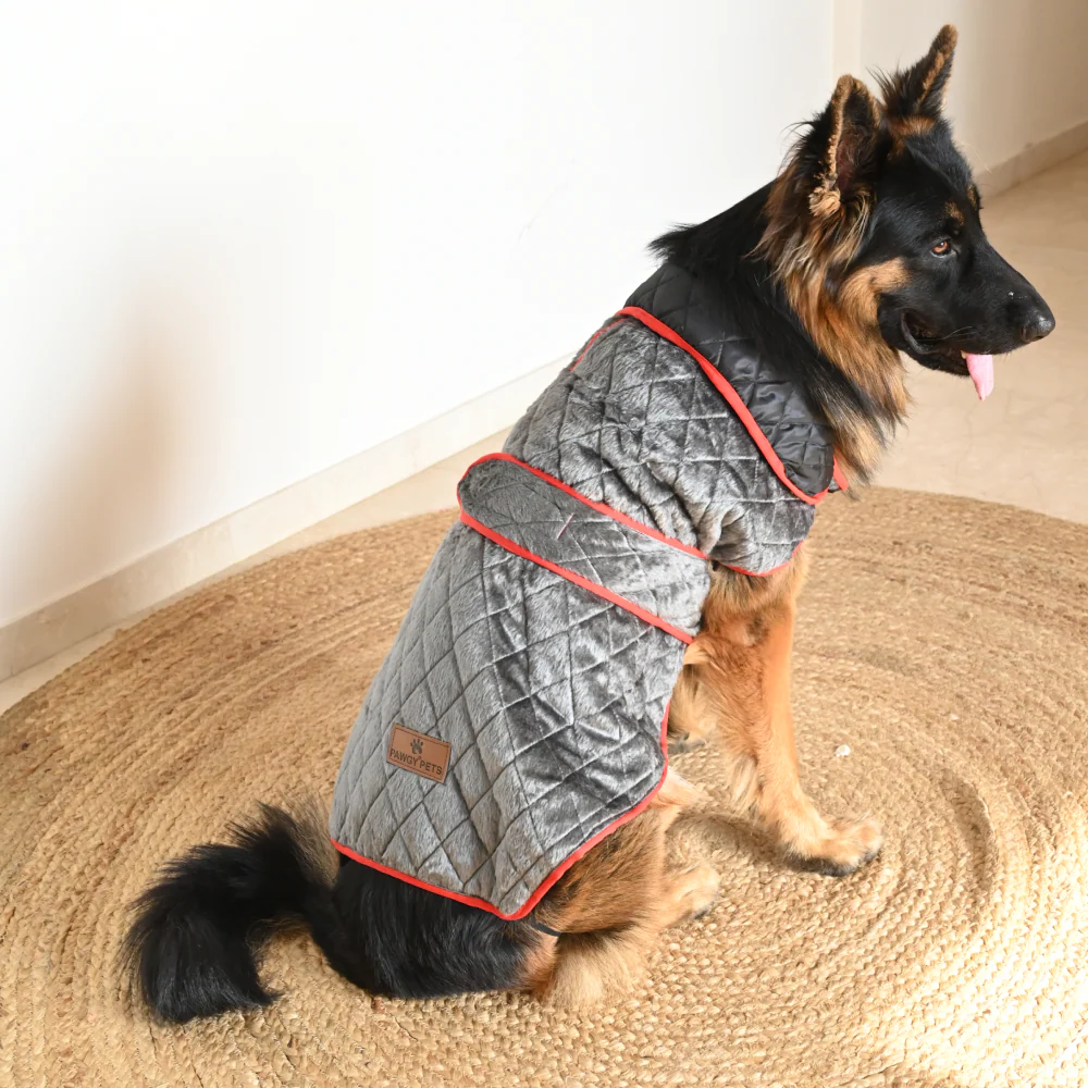 Pawgypets Reversible Quilted Jacket for Dogs and Cats (Grey/Red) - Image 6
