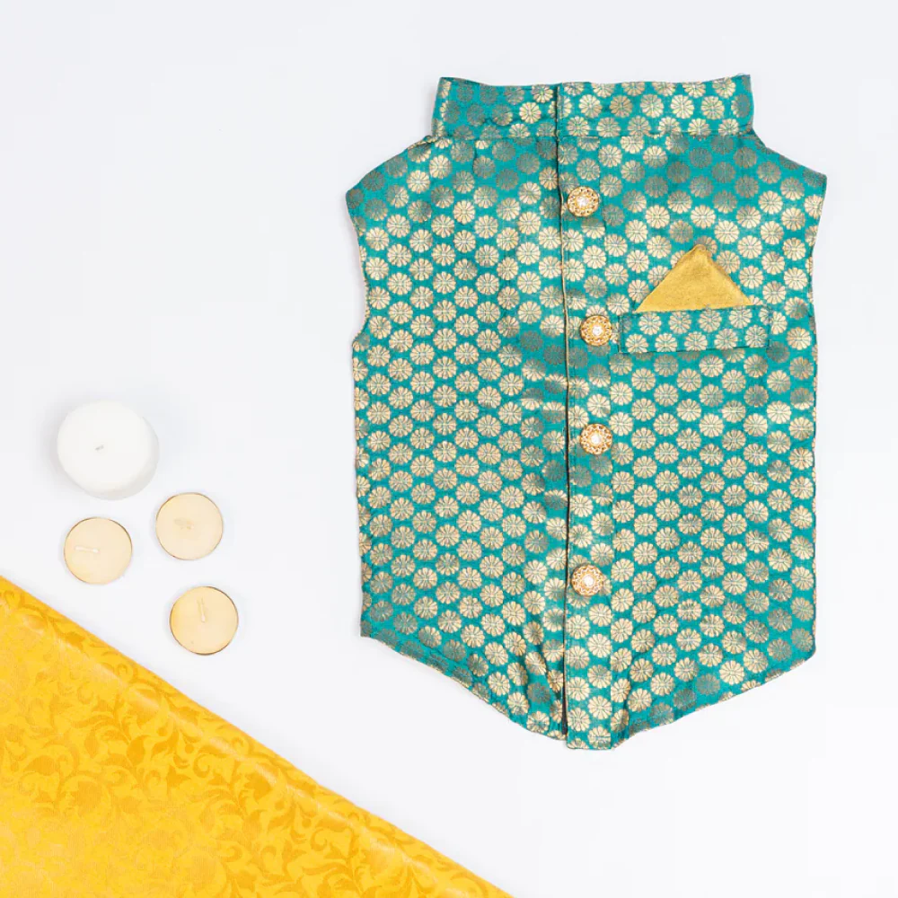 Pawgypets Sherwani for Dogs and Cats (Blue) - Image 4
