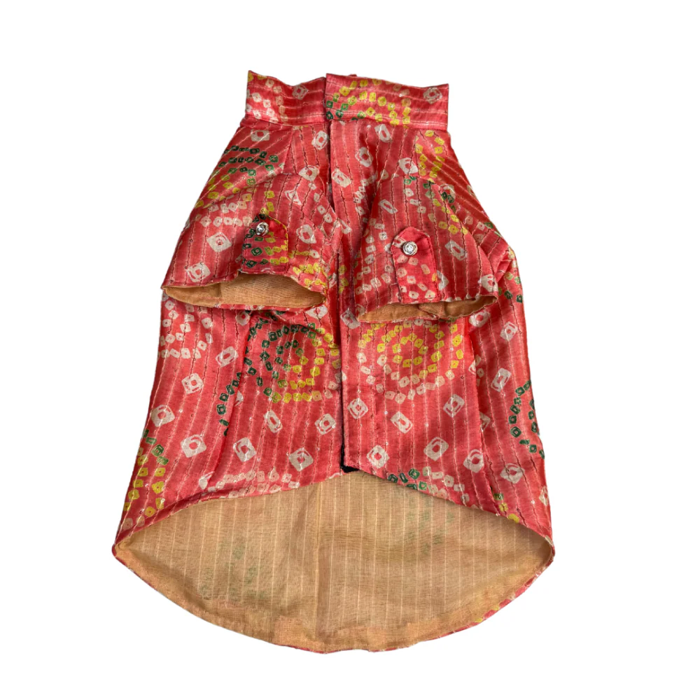 Pawgypets Silk Kurta for Dogs and Cats (Peach) - Image 3