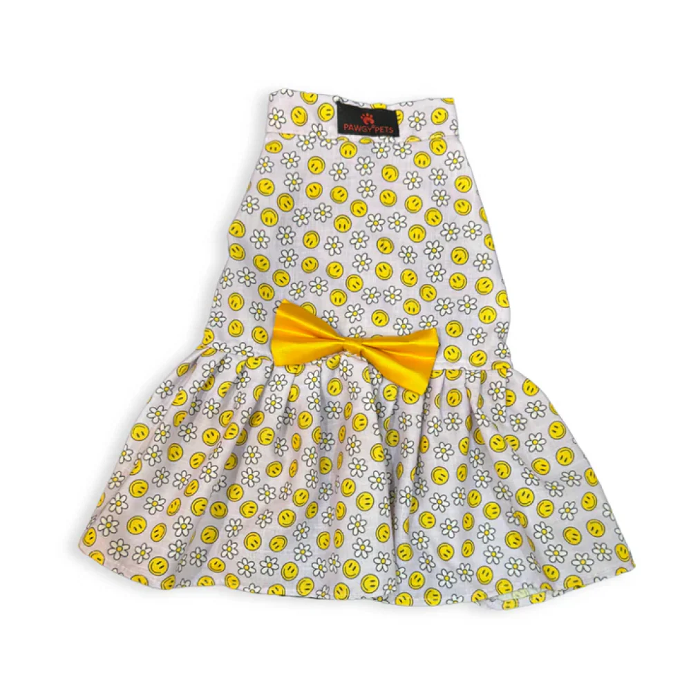 Pawgypets Smiley O Clock Dress for Dogs (Lavender) - Image 3