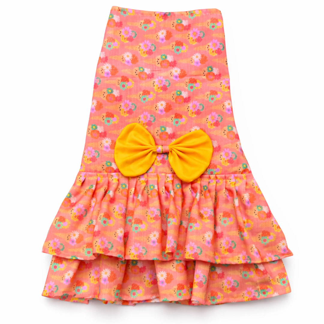 Pawgypets Softy Casual Dress for Dogs (Peach) - Image 4