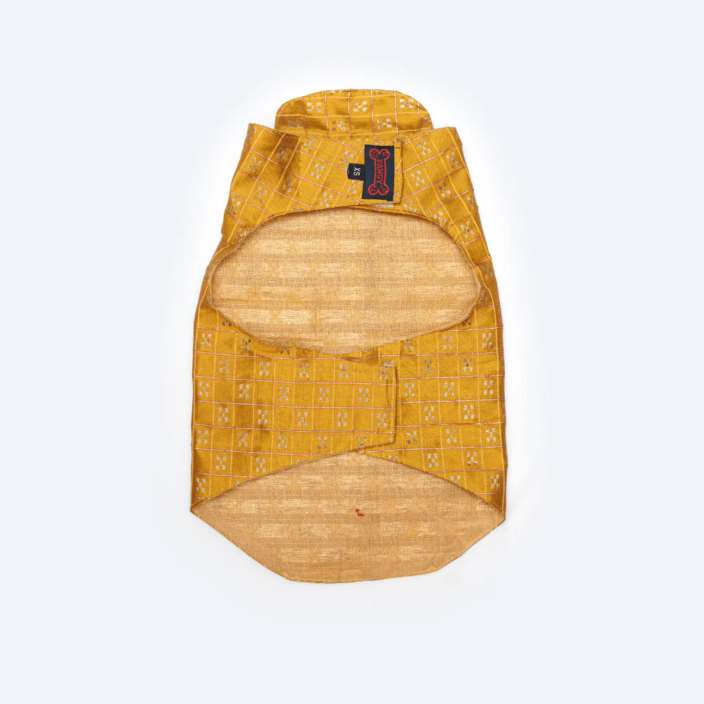 Pawgypets Strapy Sherwani for Dogs and Cats (Mustard) - Image 3