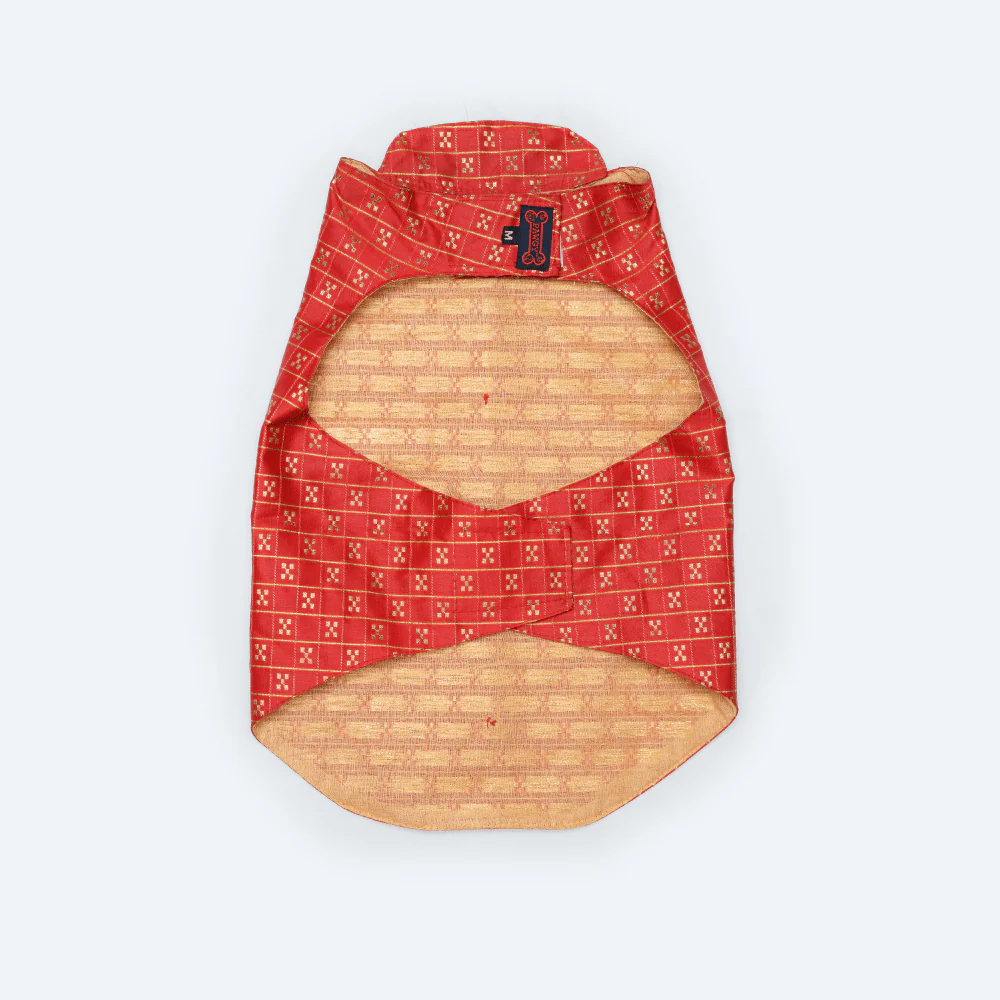 Pawgypets Strapy Sherwani for Dogs and Cats (Red) - Image 3