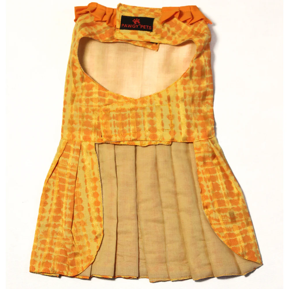 Pawgypets Tie and Dye Dress for Dogs (Orange and Yellow) - Image 3