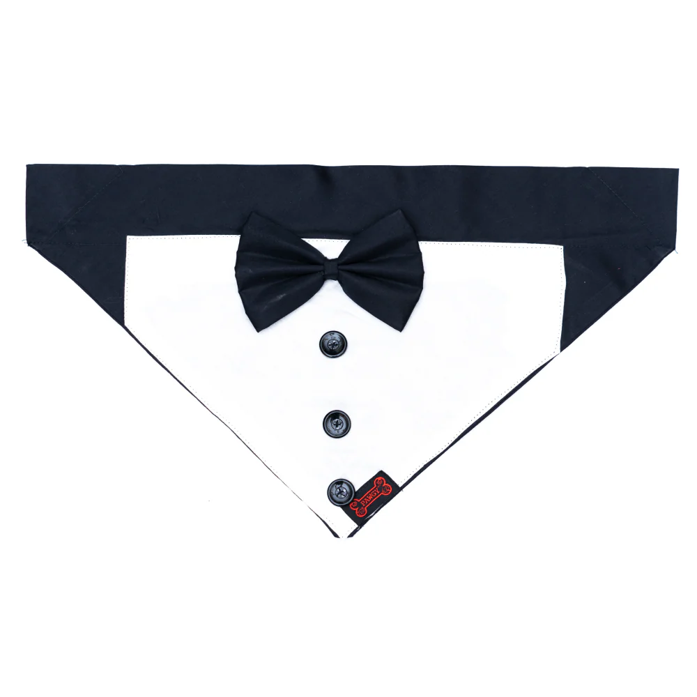 Pawgypets Tuxedo Bandana for Dogs and Cats (Black) - Image 2