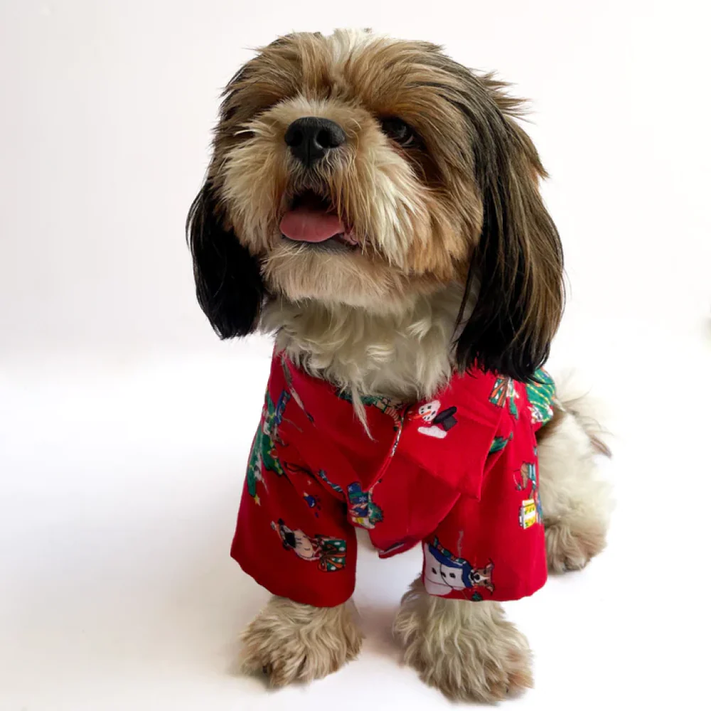 Pawgypets Warm Winter Tree Shirt for Dogs and Cats (Red) - Image 2