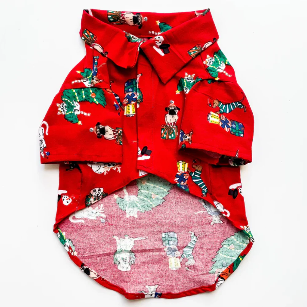 Pawgypets Warm Winter Tree Shirt for Dogs and Cats (Red) - Image 3