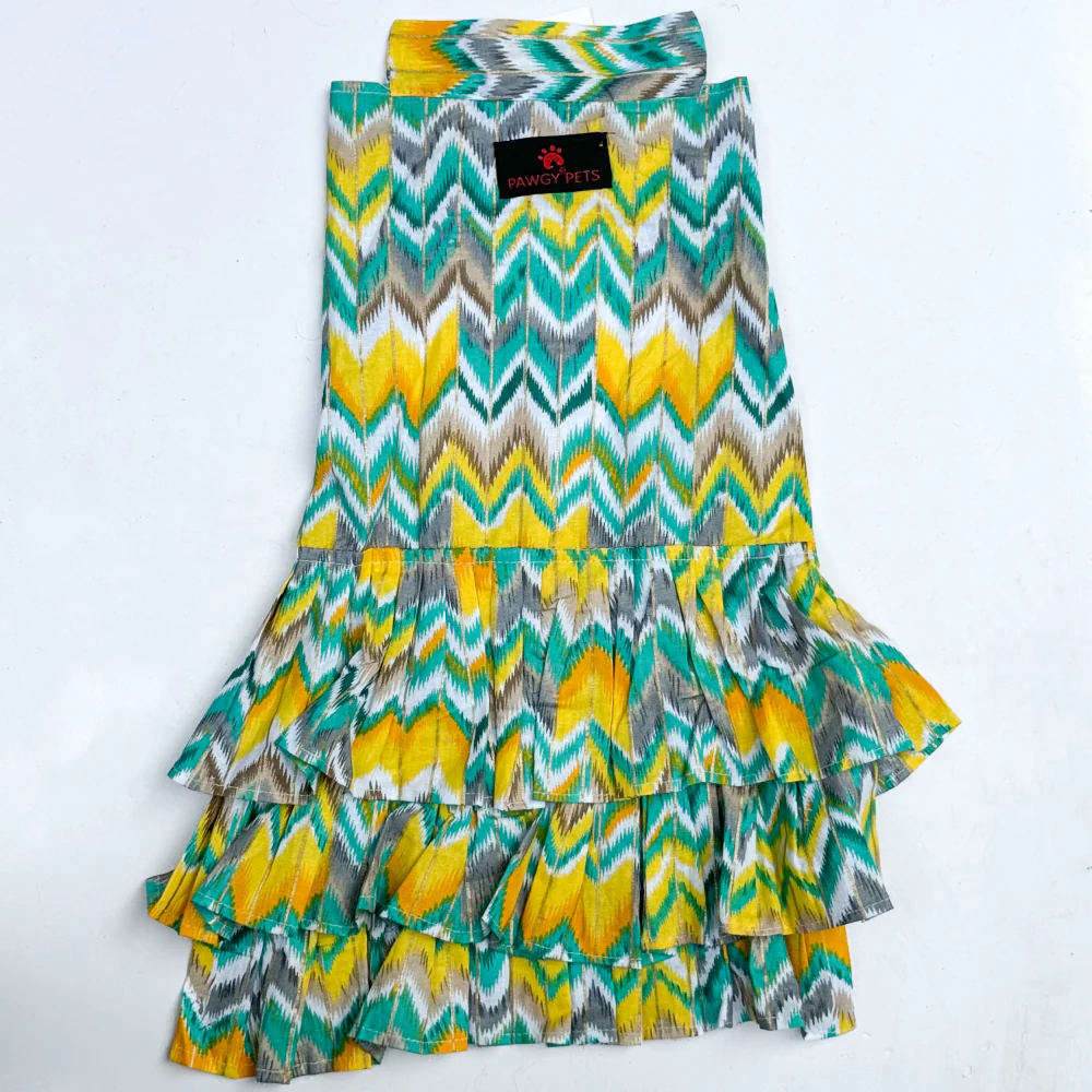 Pawgypets Zig Zag Dress for Dogs and Cats (Green) - Image 4