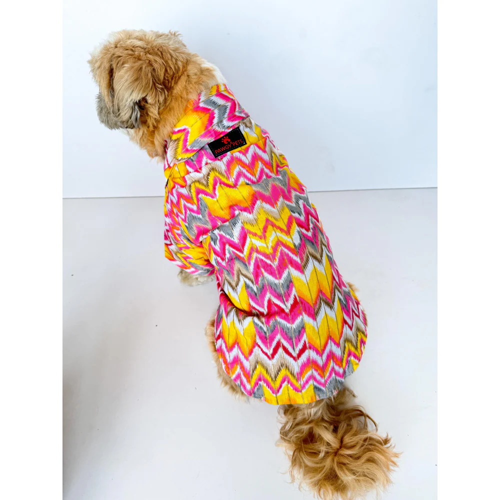 Pawgypets Zig Zag Kurta for Dogs and Cats (Pink) - Image 3