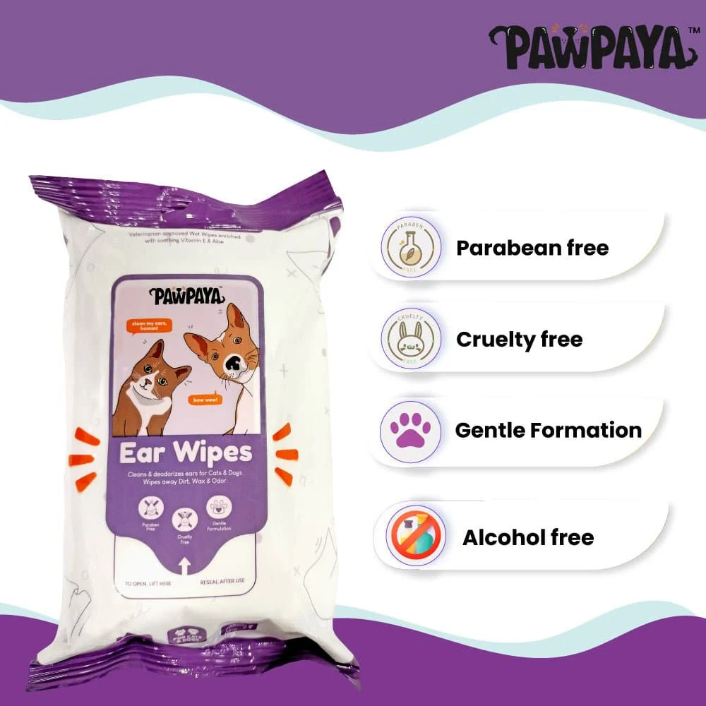 Pawpaya Ear Wipes for Dogs and Cats - Image 2