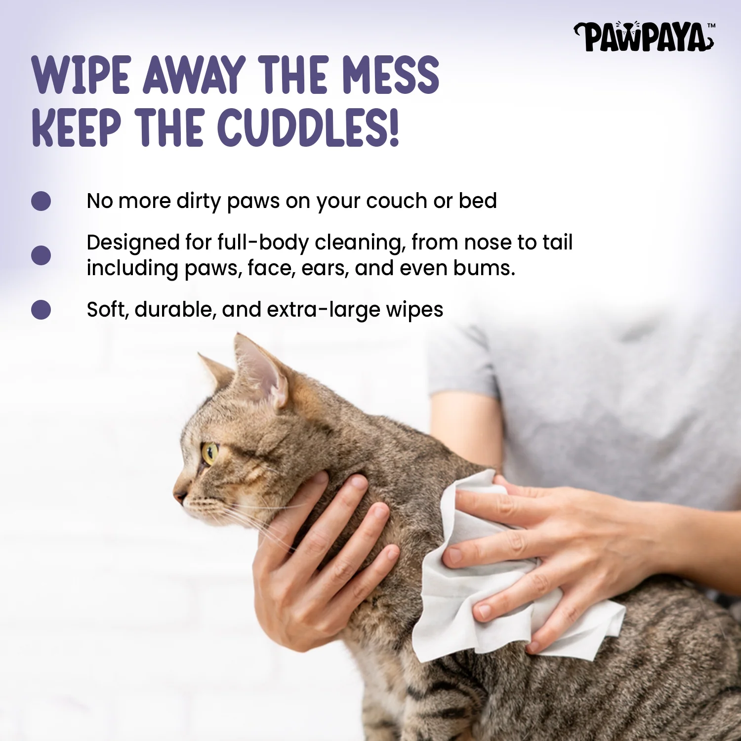Pawpaya Lavender Wipes for Pets - Image 3