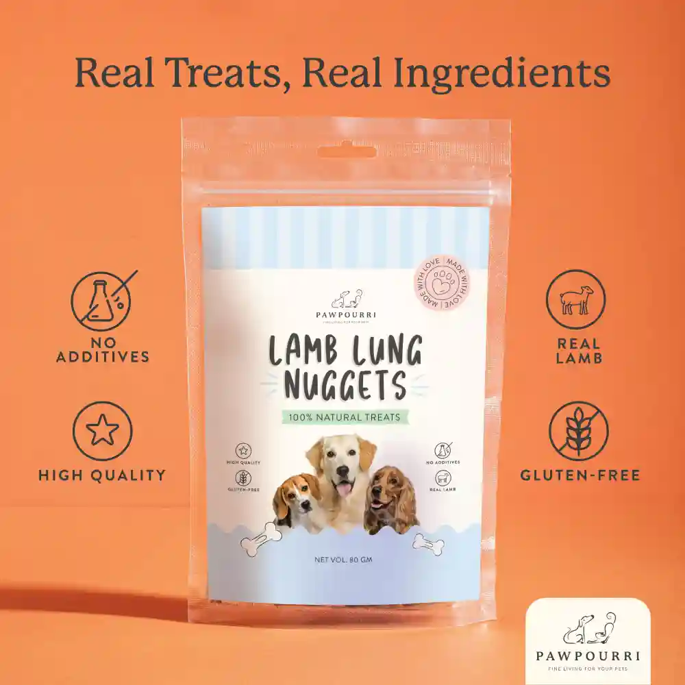 Pawpourri 100% Natural Lamb Lung Nuggets Dog Treat - Image 3