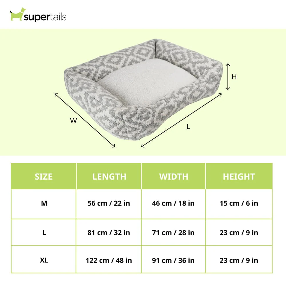 Pawpourri Aztec Lounger Bed for Dogs (Grey/White) - Image 2