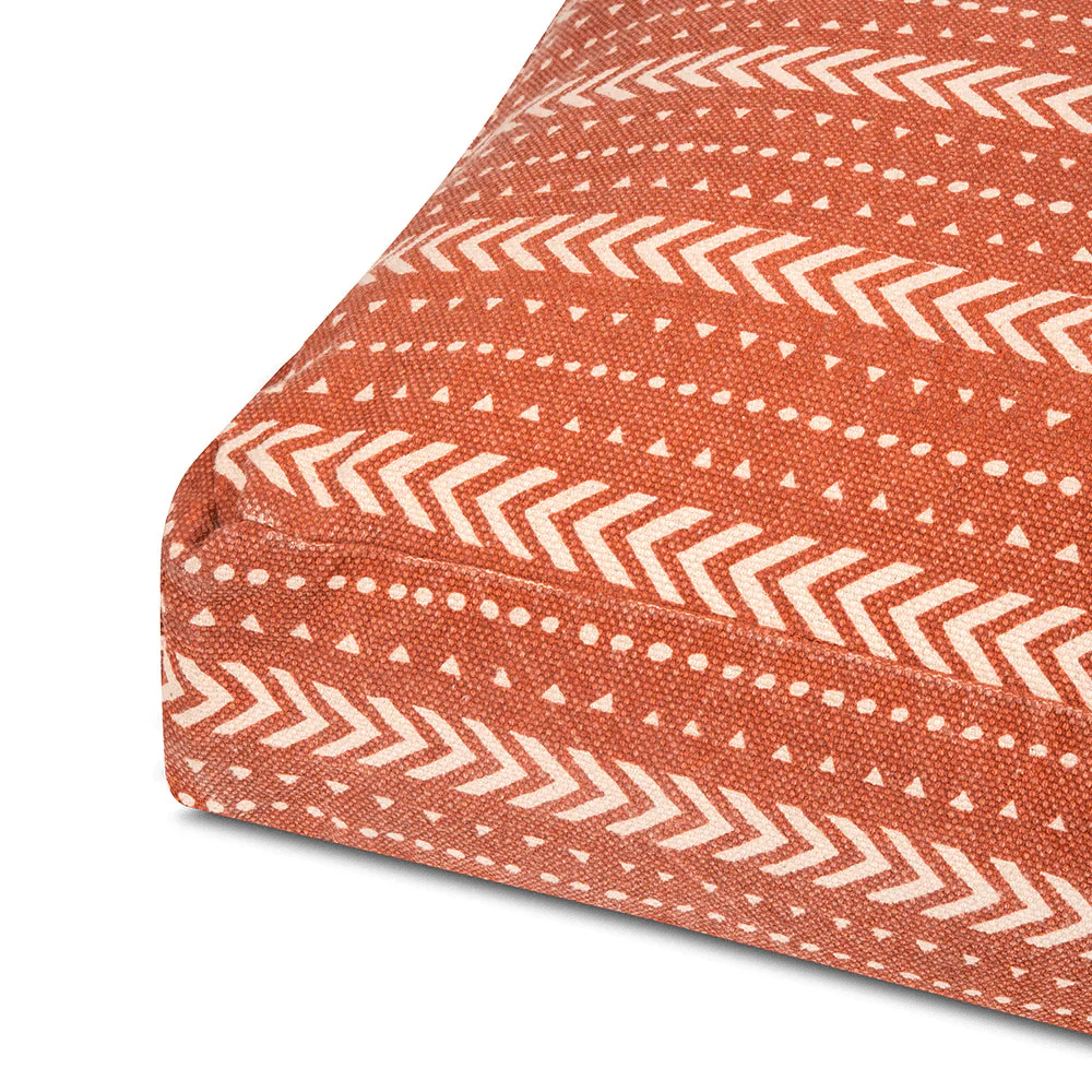Pawpourri Bohemian Striped Square Bed for Dogs (Rust) - Image 3