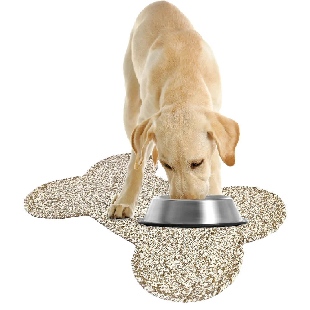 Pawpourri Bone Shaped Jute Mat for Dogs and Cats (Beige) - Image 6