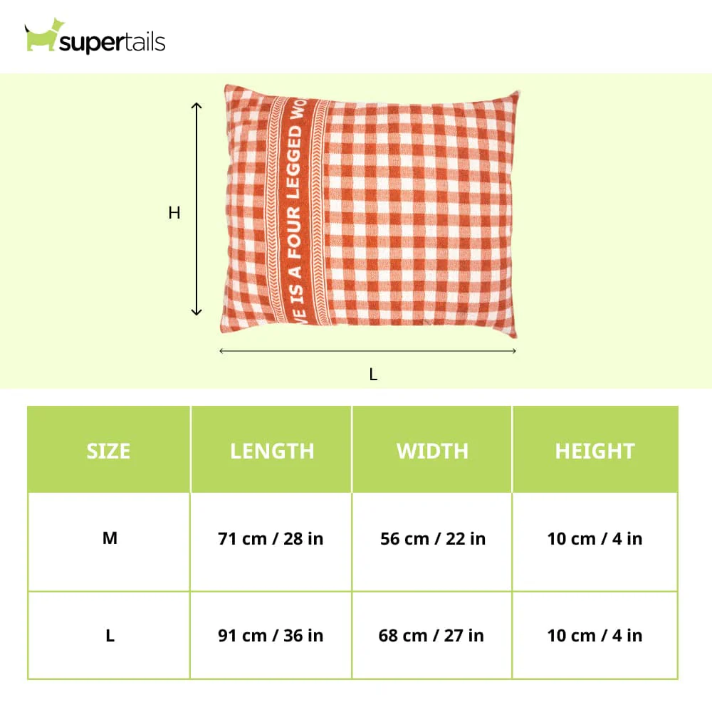 Pawpourri Chic Printed Knife Edge Bed for Dogs (Rust) - Image 2