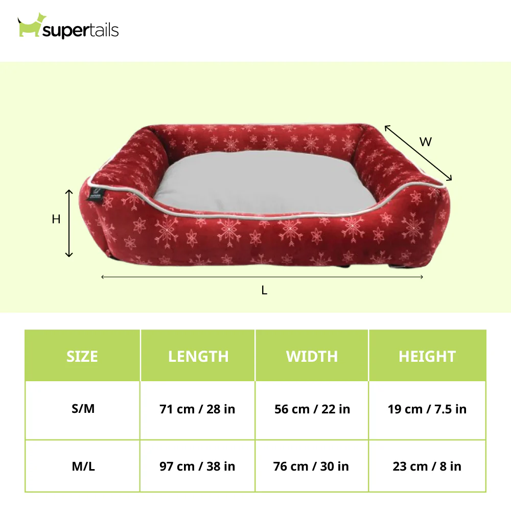 Pawpourri Christmas Cuddler Bed for Dogs (Red) - Image 2