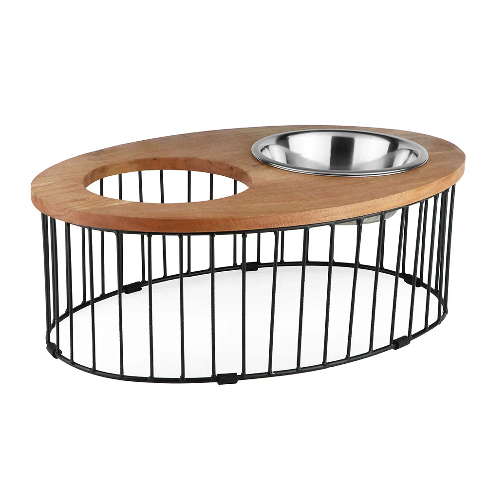 Pawpourri Wooden Elevated Oval Cage Diner for Medium and Large Dogs - Image 5