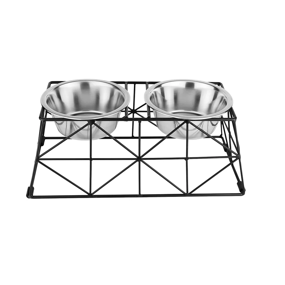 Pawpourri Elevated Stackable Taper Cross Metal Feeder for Dogs - Image 3
