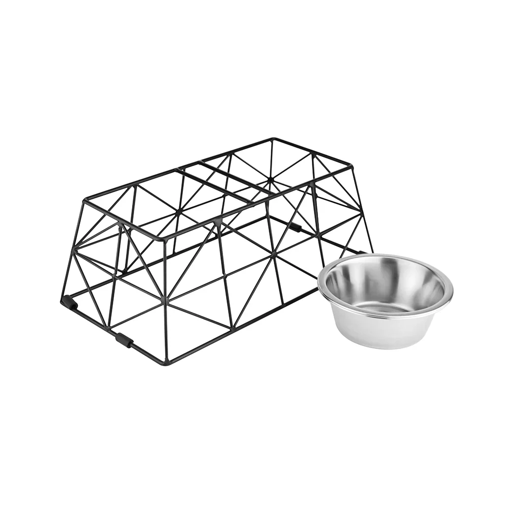 Pawpourri Elevated Stackable Taper Cross Metal Feeder for Dogs - Image 4