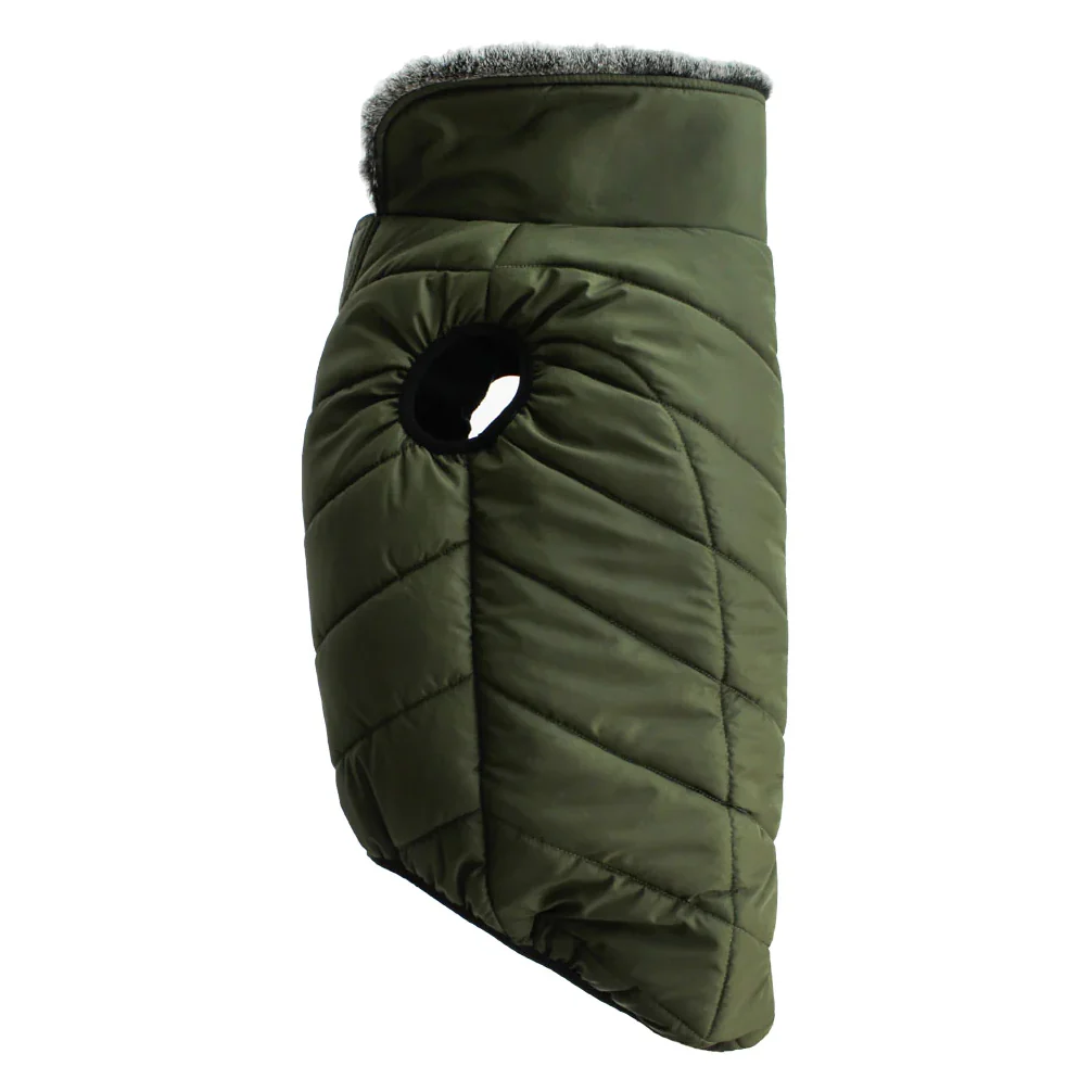 Pawpourri Fleece Lining Puffer Jacket for Dogs and Cats (Dark Green) - Image 3