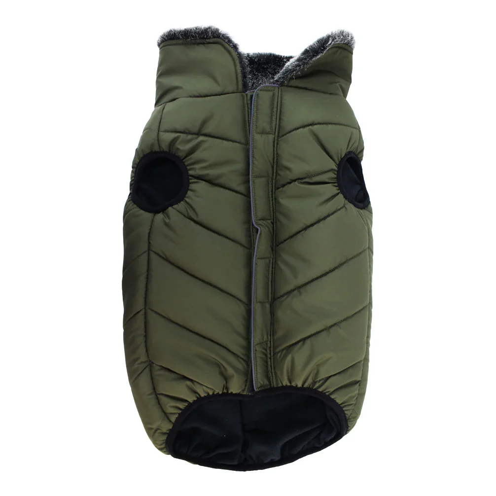 Pawpourri Fleece Lining Puffer Jacket for Dogs and Cats (Dark Green) - Image 4