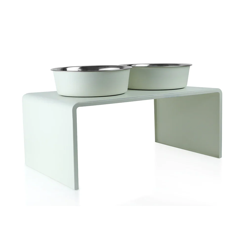 Pawpourri Metal Diner with Magnetic Bowl for Dogs and Cats (White) - Image 2